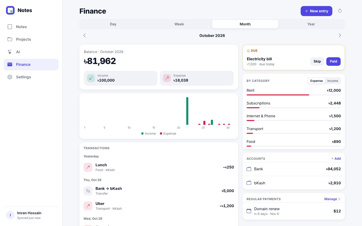 Notes — projects, money & an AI that understands Bangla image 2